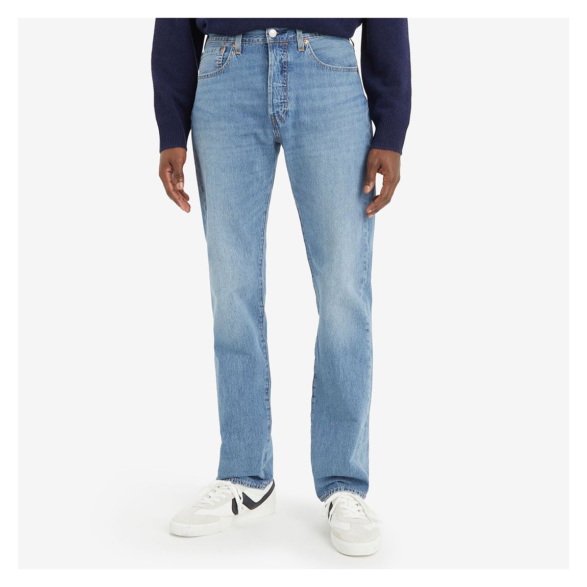 Light Blue 501® Straight Stretch Jeans main product photo