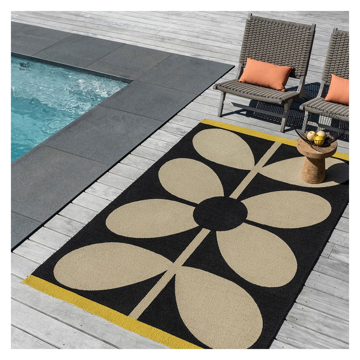 Giant Sixties Stem outdoor 463705 200x280cm Rug, Noir main product photo