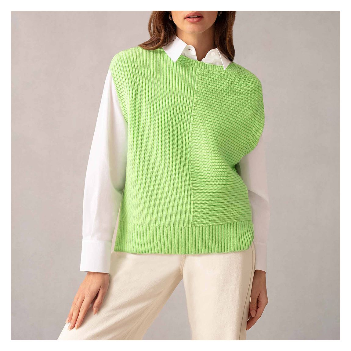 Lime Oversized Wool Blend Vest Top main product photo