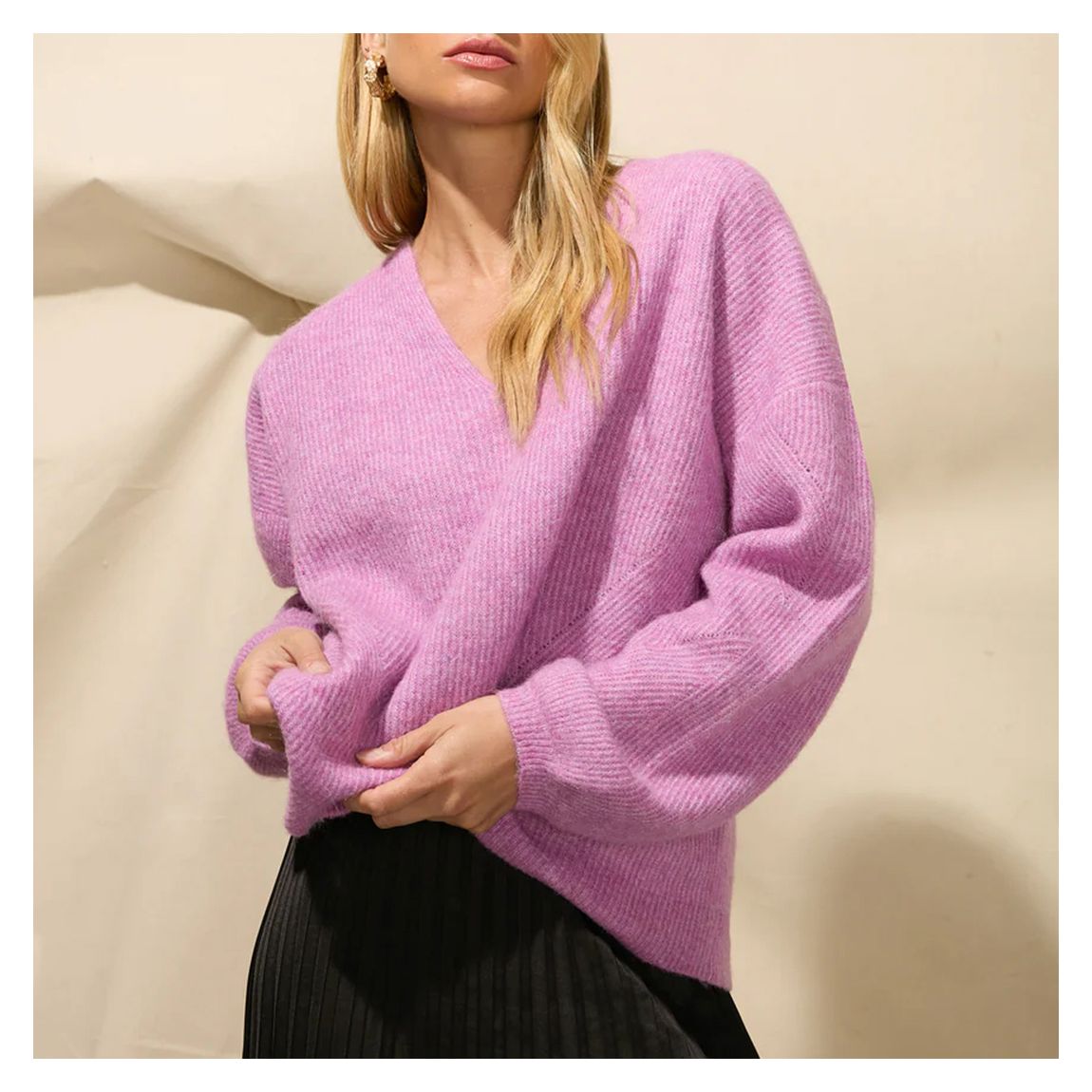 Soft Pink Slouchy Wool Blend Jumper main product photo