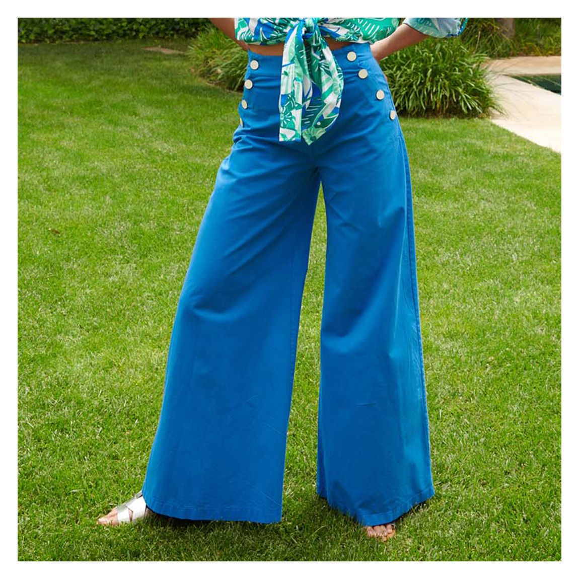Blue Lido Blue Nautical Trouser main product photo