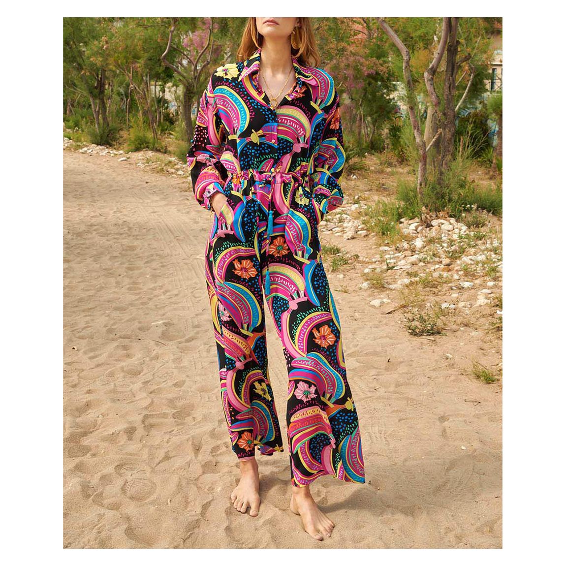 Black Multi Banana Daiquiri Boiler Suit main product photo