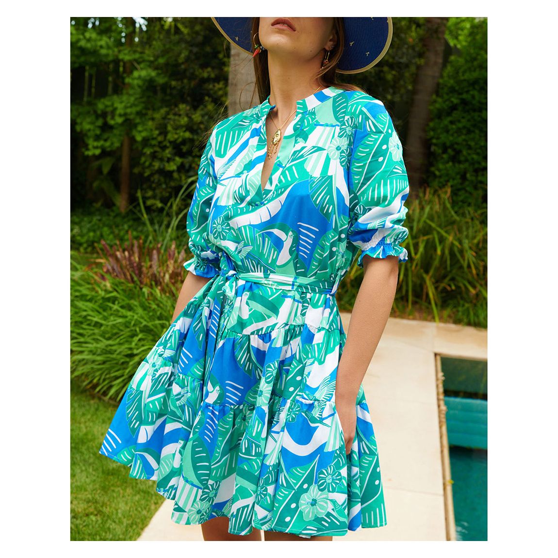 Blue Blue Lagoon Long Sleeve Ruffle Dress main product photo