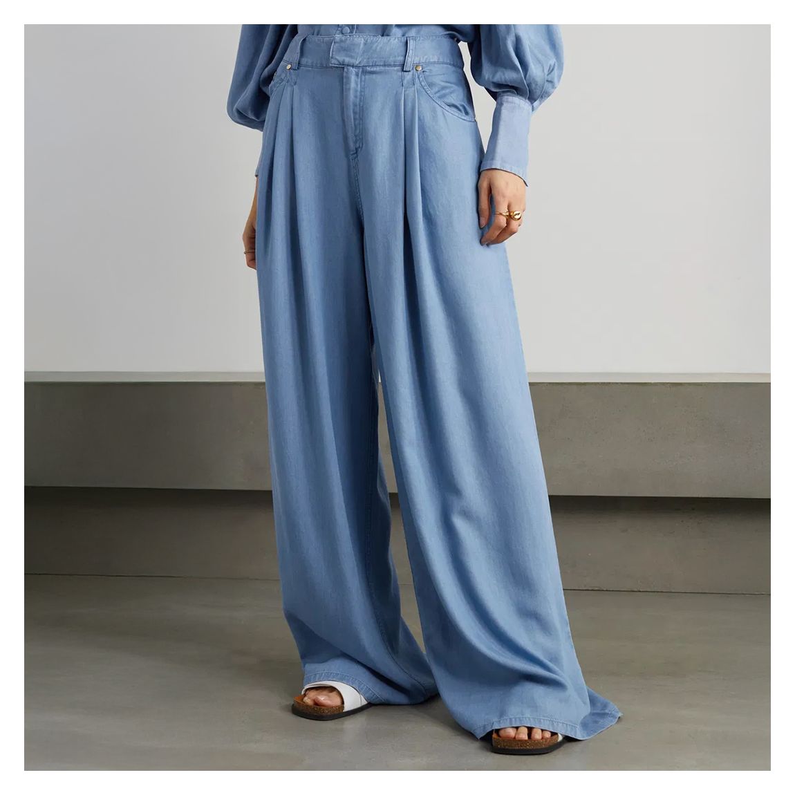 Blue High Rise Relaxed Trousers main product photo