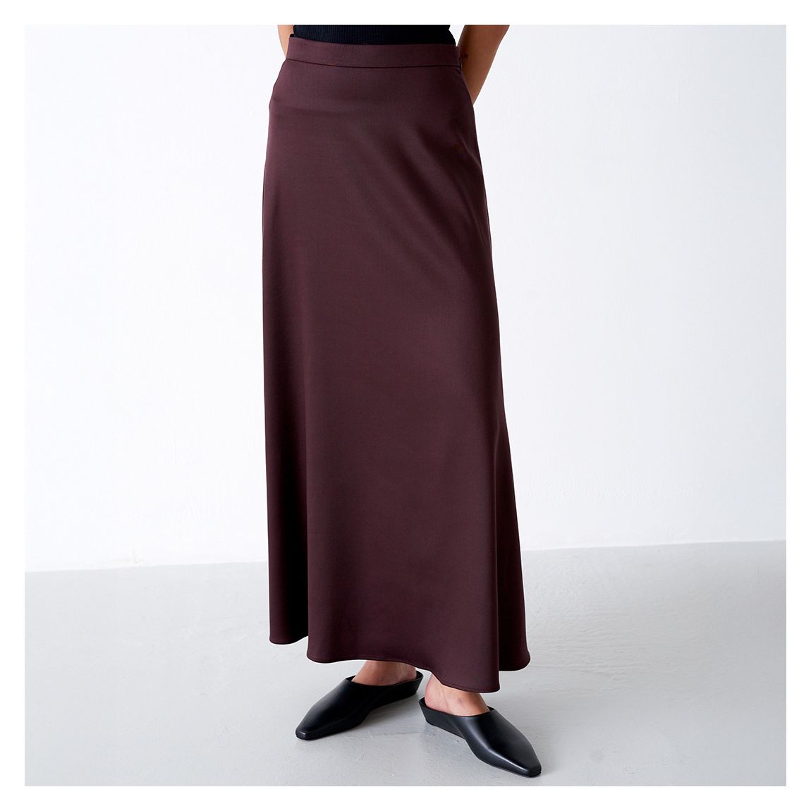 Plum High Waisted Maxi Skirt main product photo