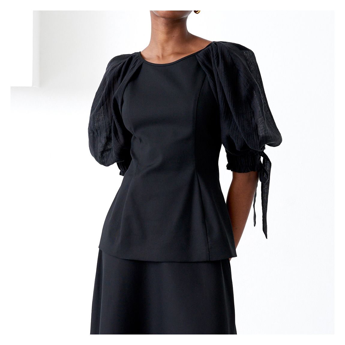 Black Tie Sleeve Blouse main product photo