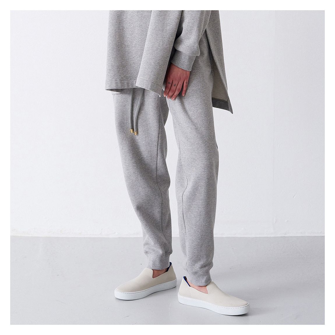 Grey High Waisted Drawstring Joggers main product photo