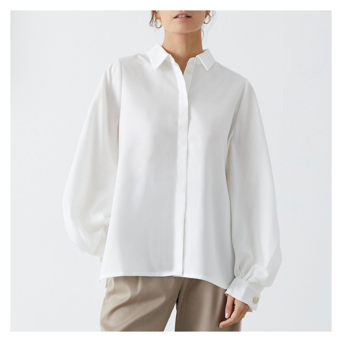 Ivory Bishop Sleeve Shirt main product photo
