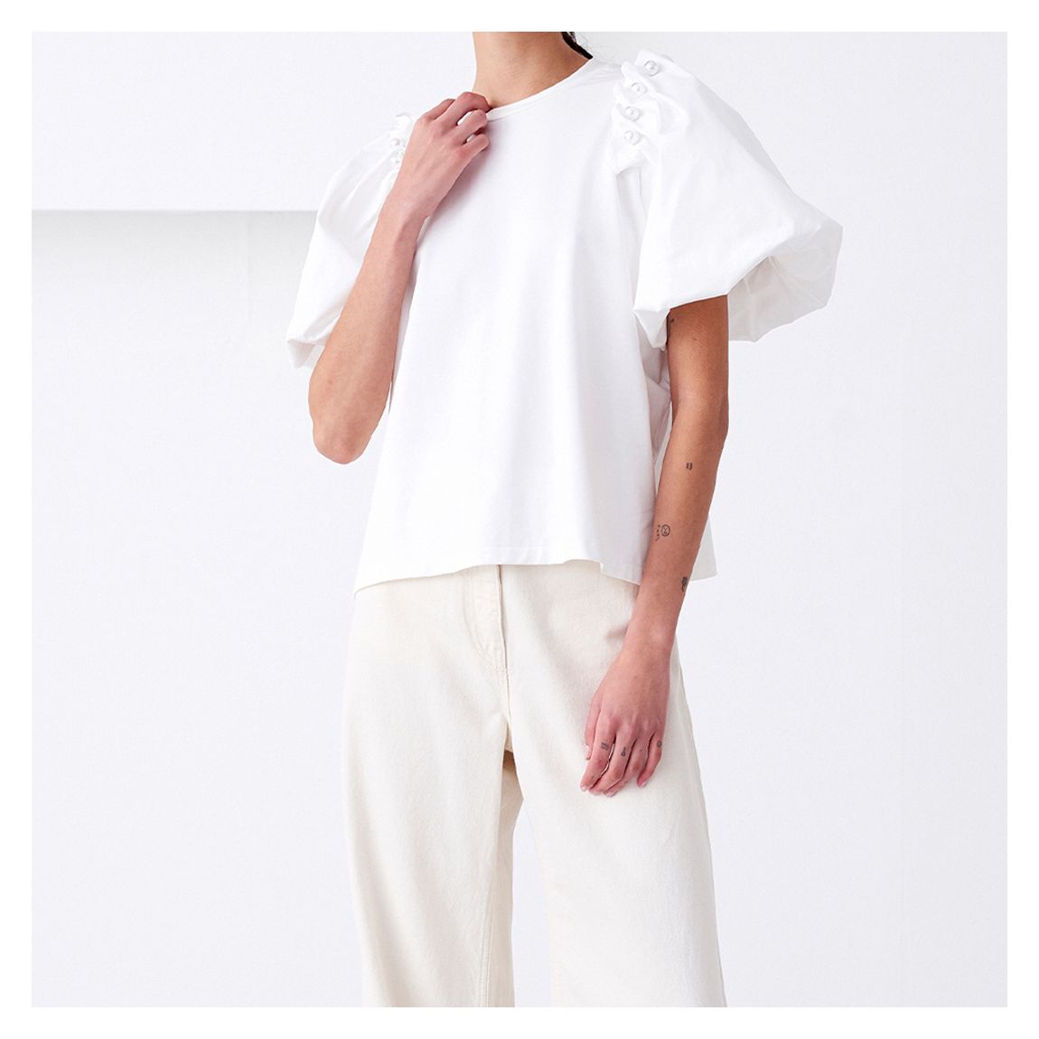 White Lantern Straight Blouse main product photo