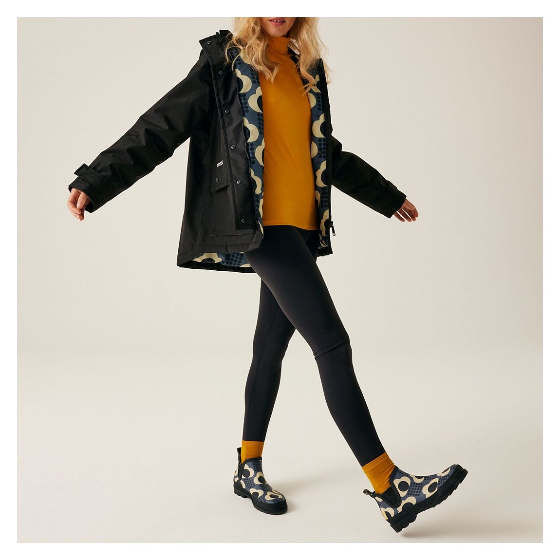 Black Orla Kiely Waterproof Jacket main product photo