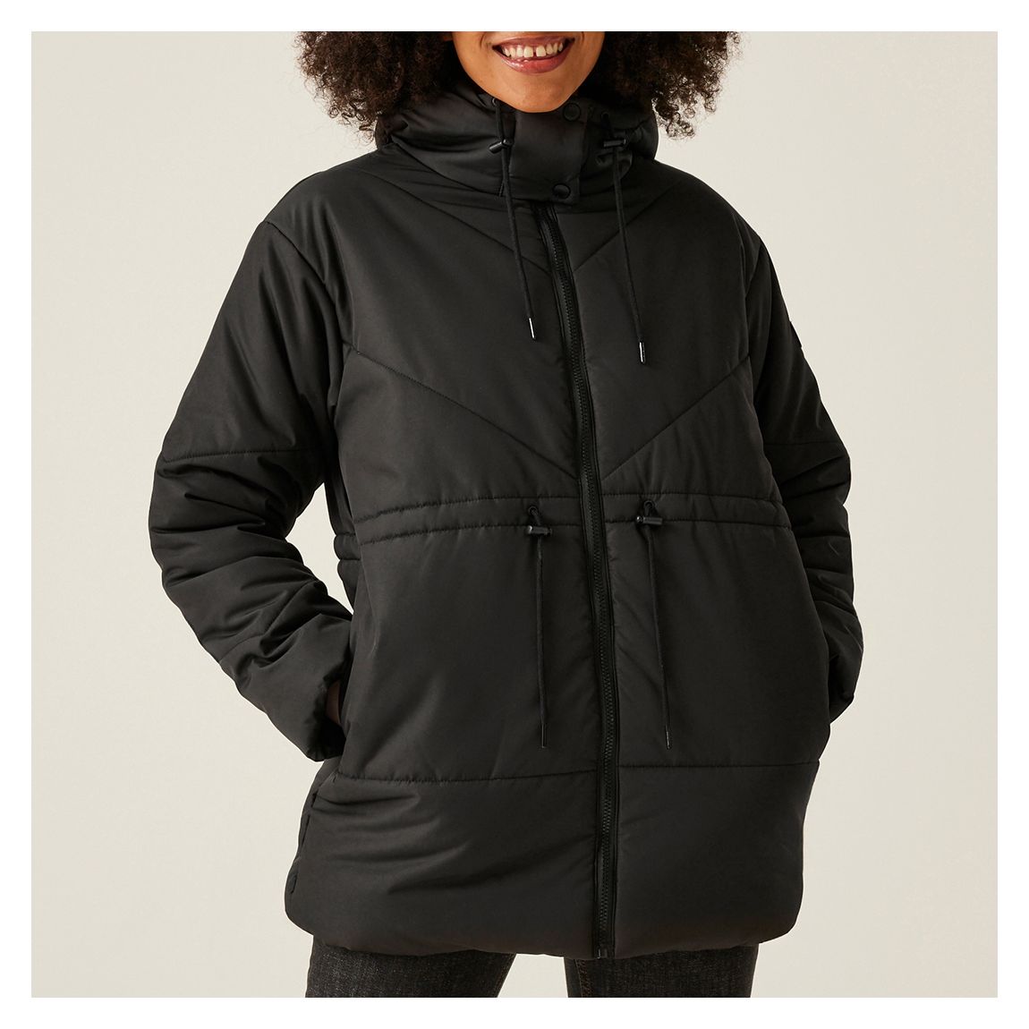 Black Rurie Baffled Jacket main product photo