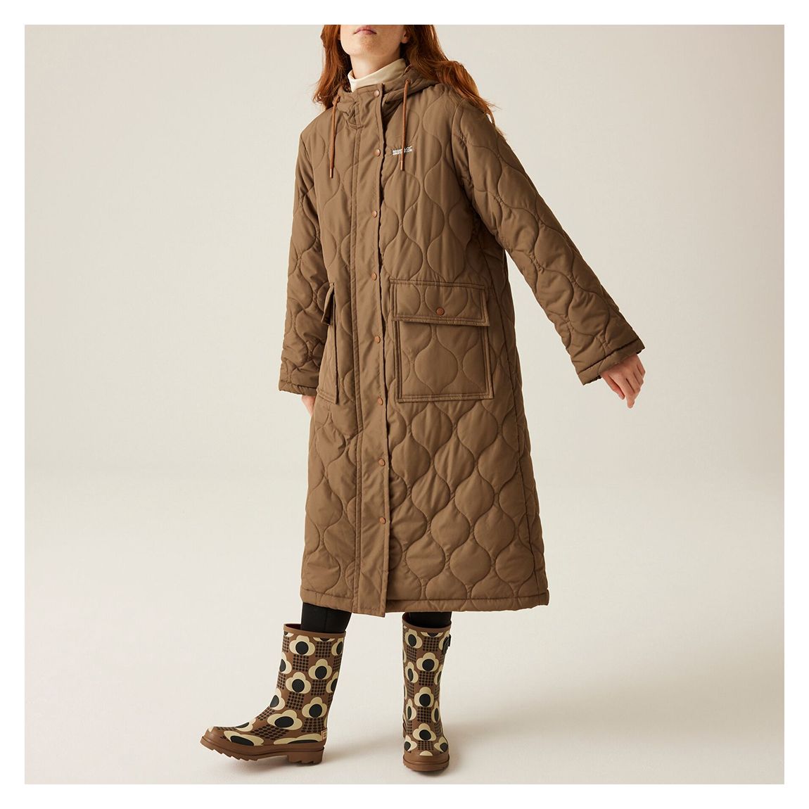 Khaki Orla Kiely Quilted Jacket main product photo