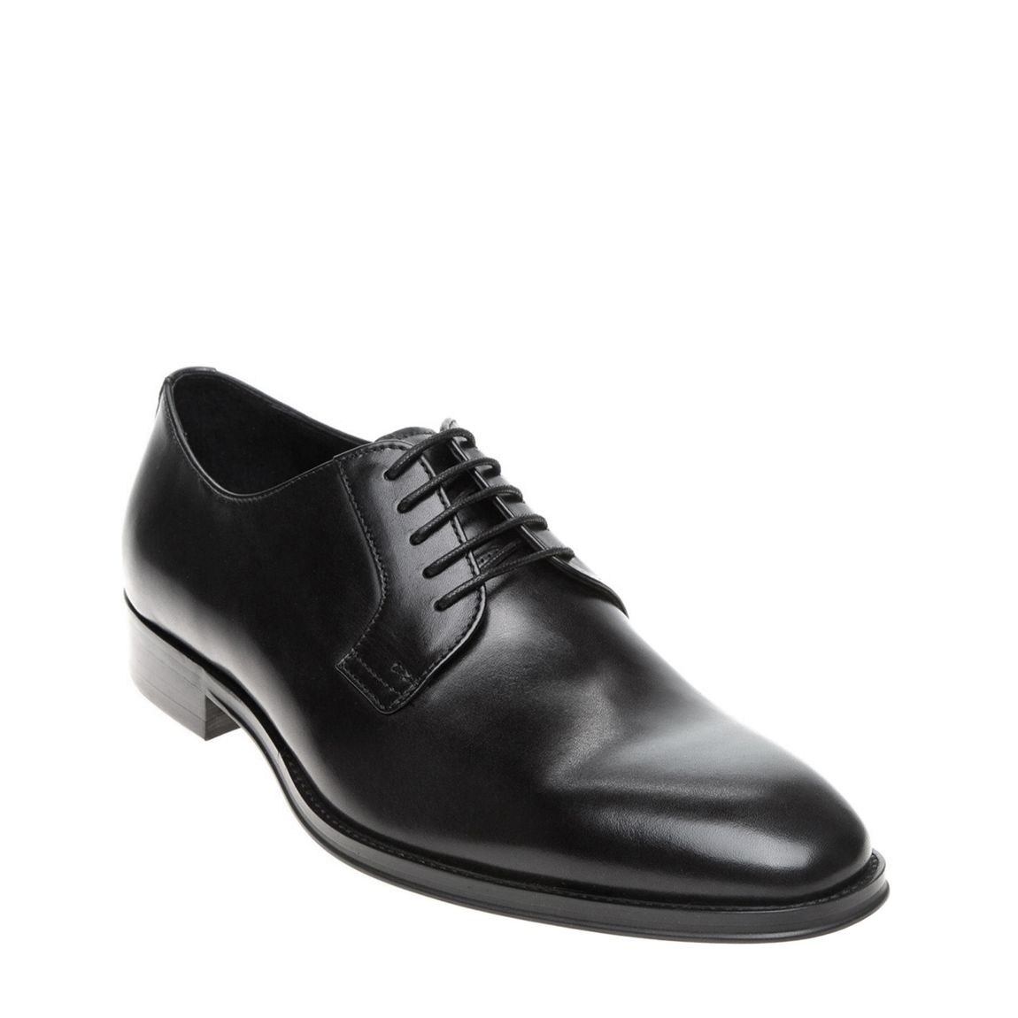 Black Leather Mumford Plain Derby Shoe main product photo