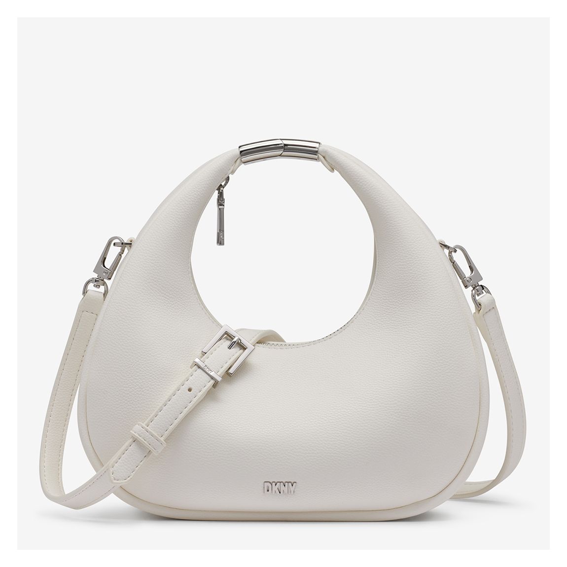 White Margot Crescent Crossbody Handbag main product photo