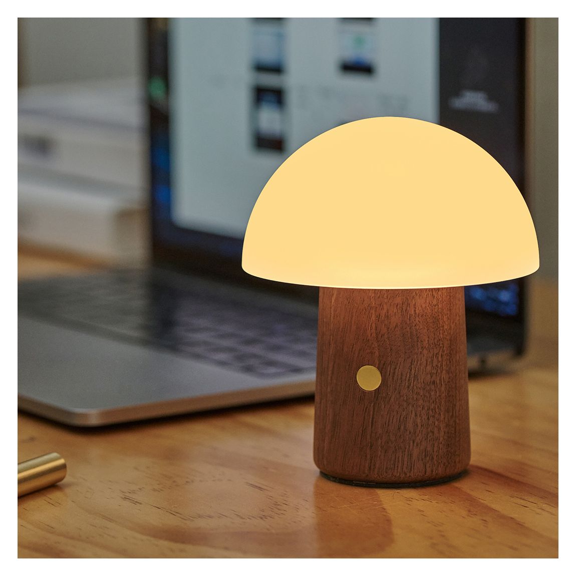 Walnut Alice Super Mini Mushroom Lamp main product photo