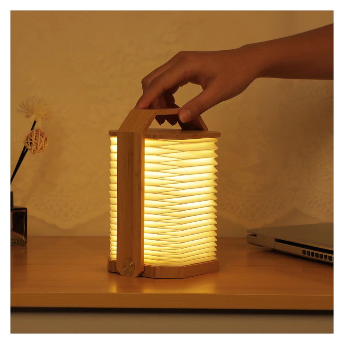 Bamboo Smart Origami Lamp main product photo