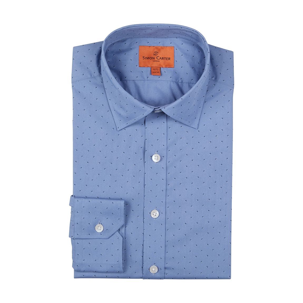 Blue Square Print Cotton Shirt main product photo