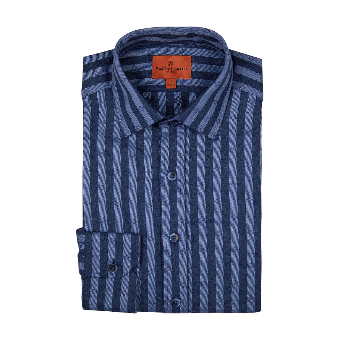 Blue Bold Stripe Cotton Shirt main product photo