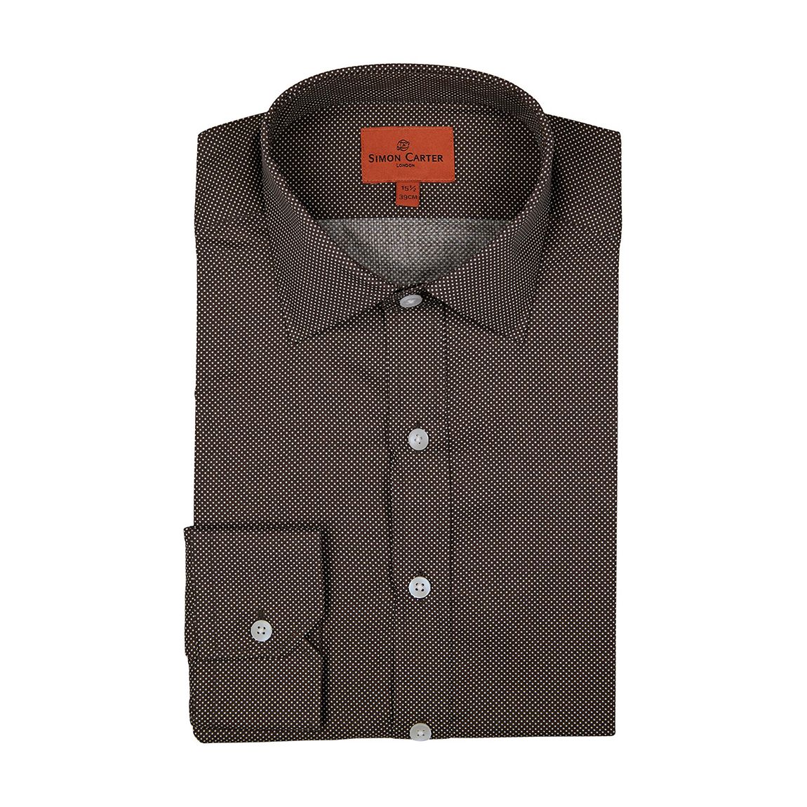 Brown Polka Dot Cotton Shirt main product photo