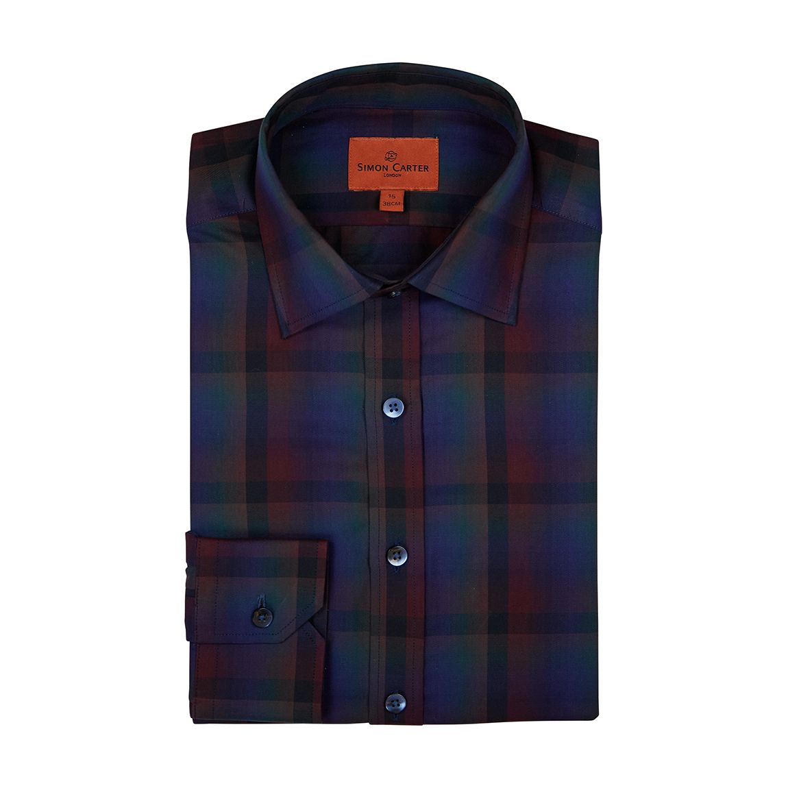 Dark Navy Check Cotton Shirt main product photo