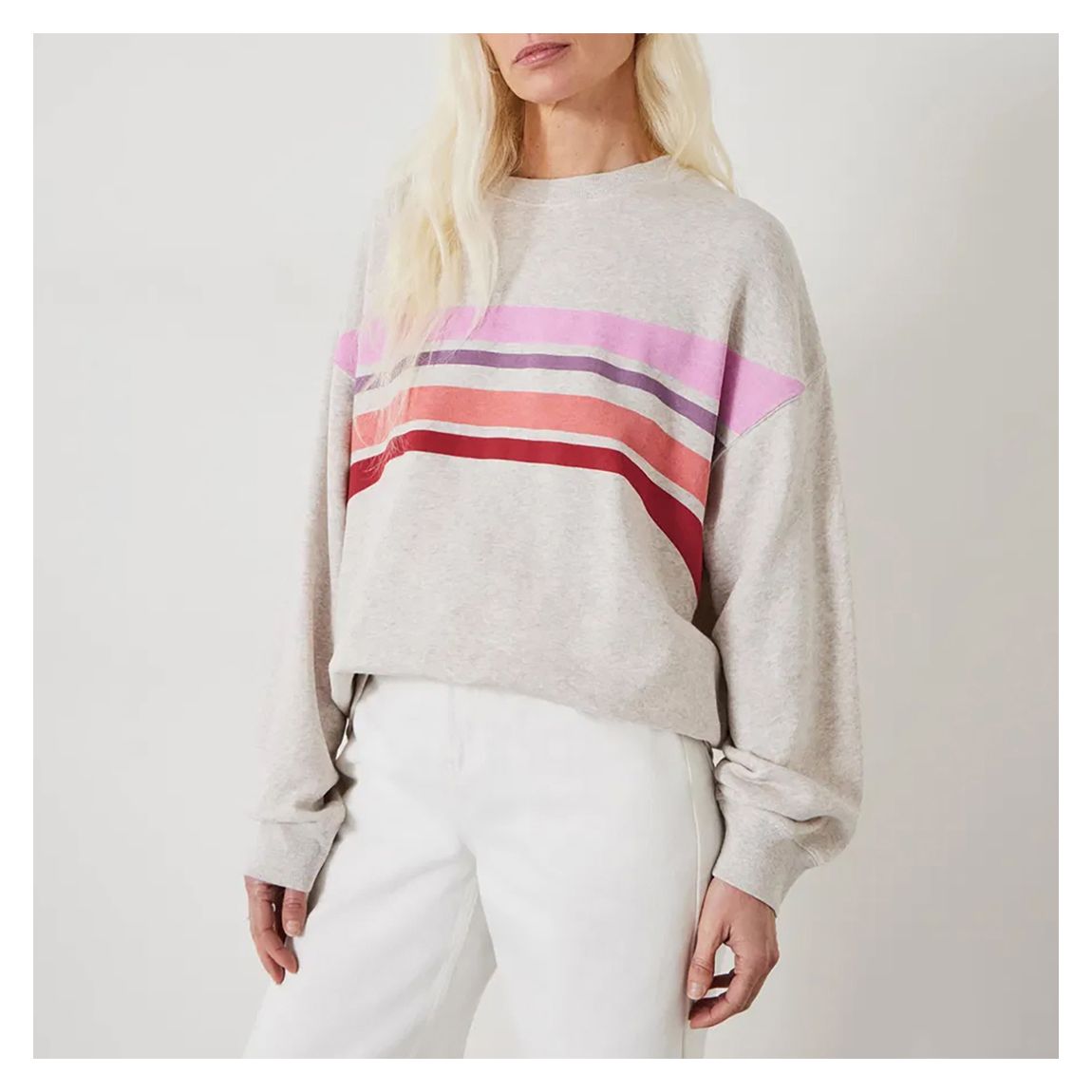 Stone Marl Stripe Oversized Sweatshirt main product photo