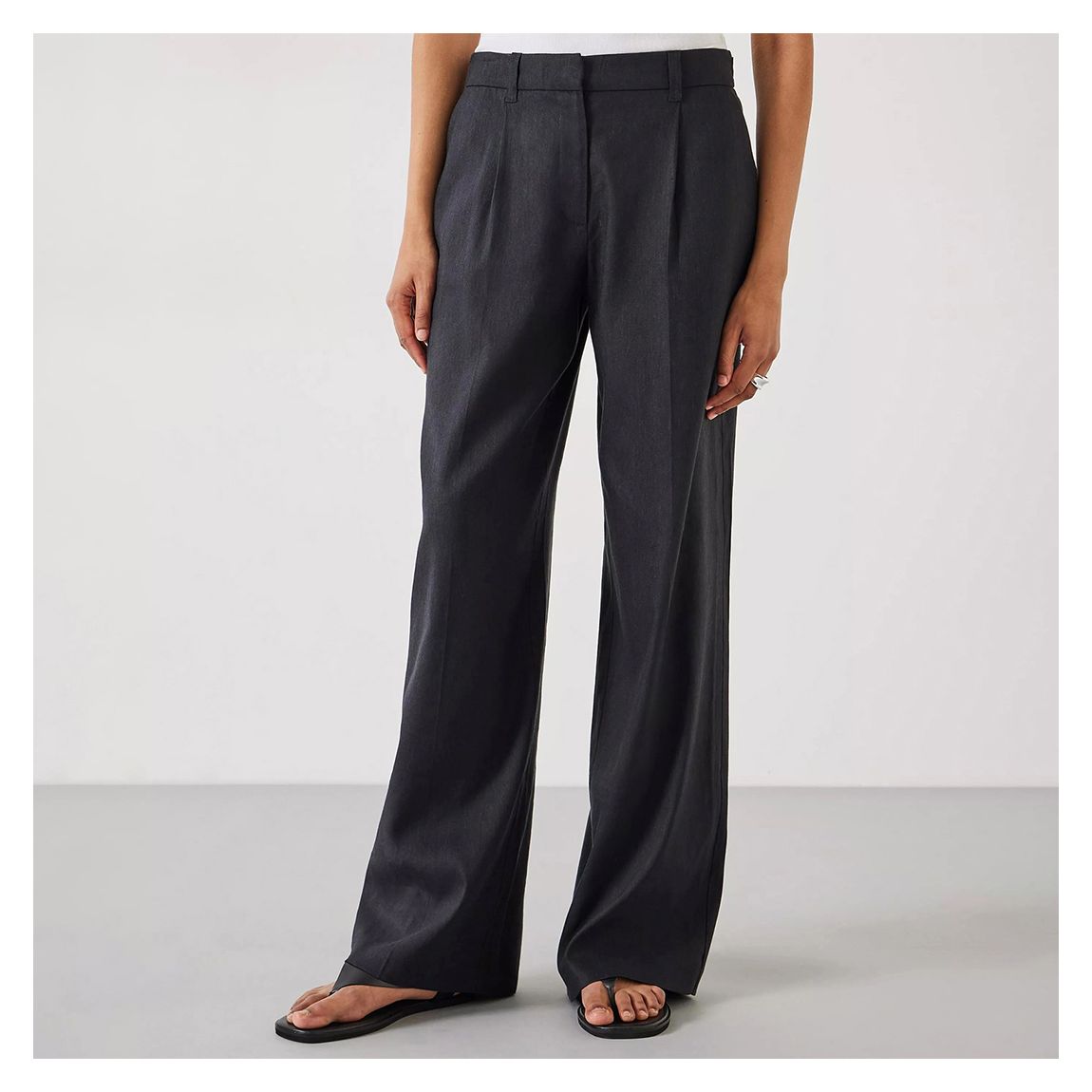 Black Linen Blend Trousers main product photo