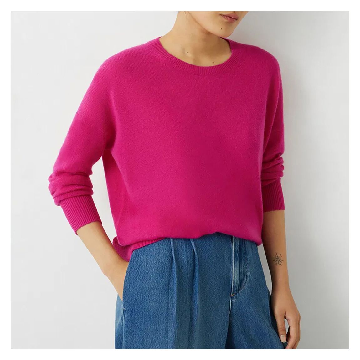 Fuschia Fine Knit Cashmere Jumper main product photo