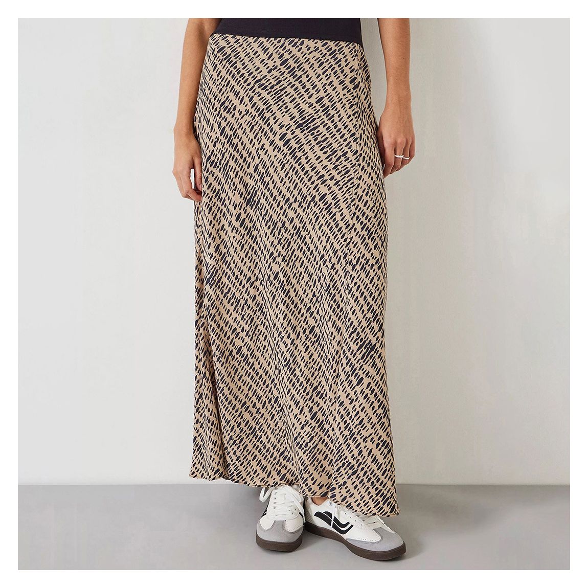 Beige Printed Floaty Maxi Skirt main product photo