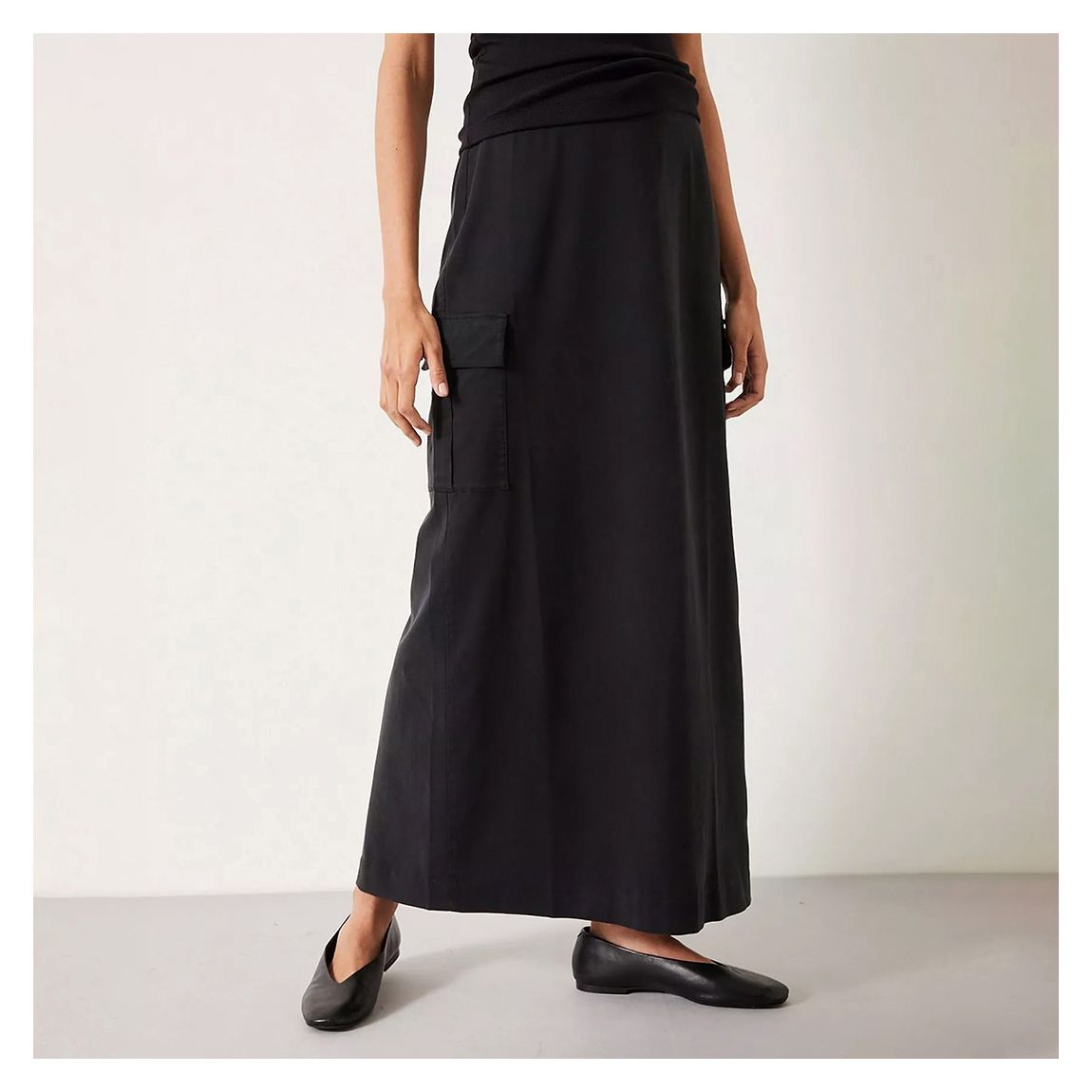 Black Cargo Maxi Skirt main product photo