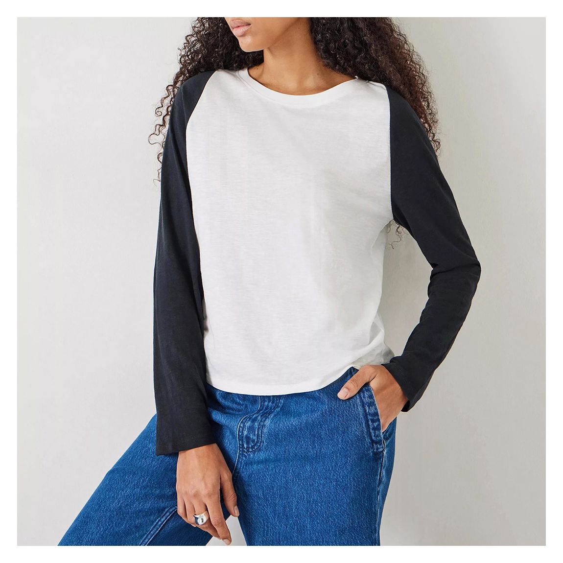 White Colour Block Top main product photo