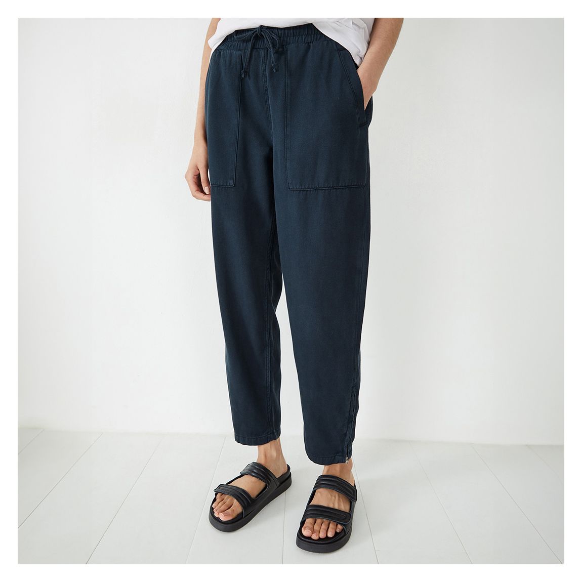 Navy Relaxed Twill Trousers main product photo