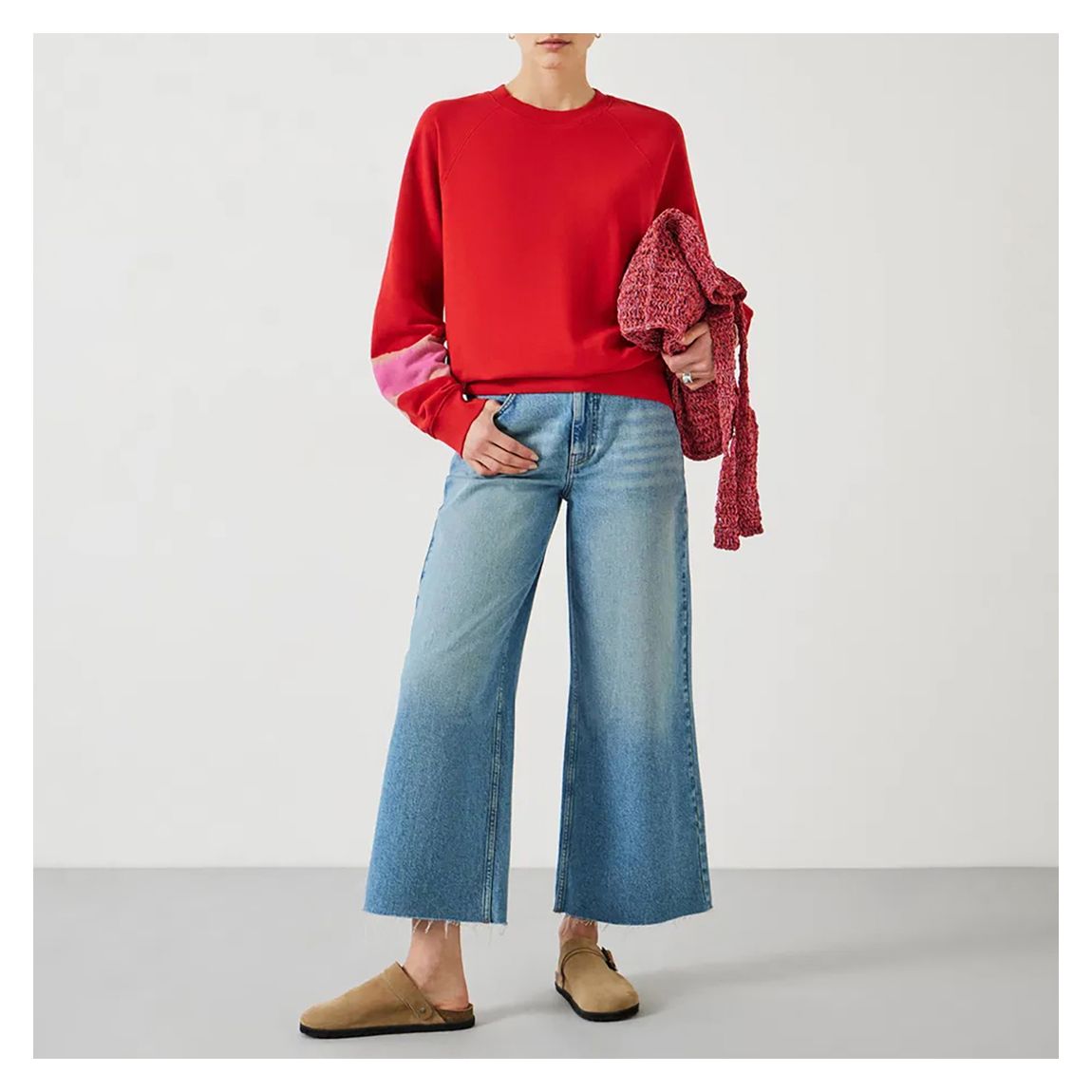 Red Colourblock Detail Sweatshirt main product photo