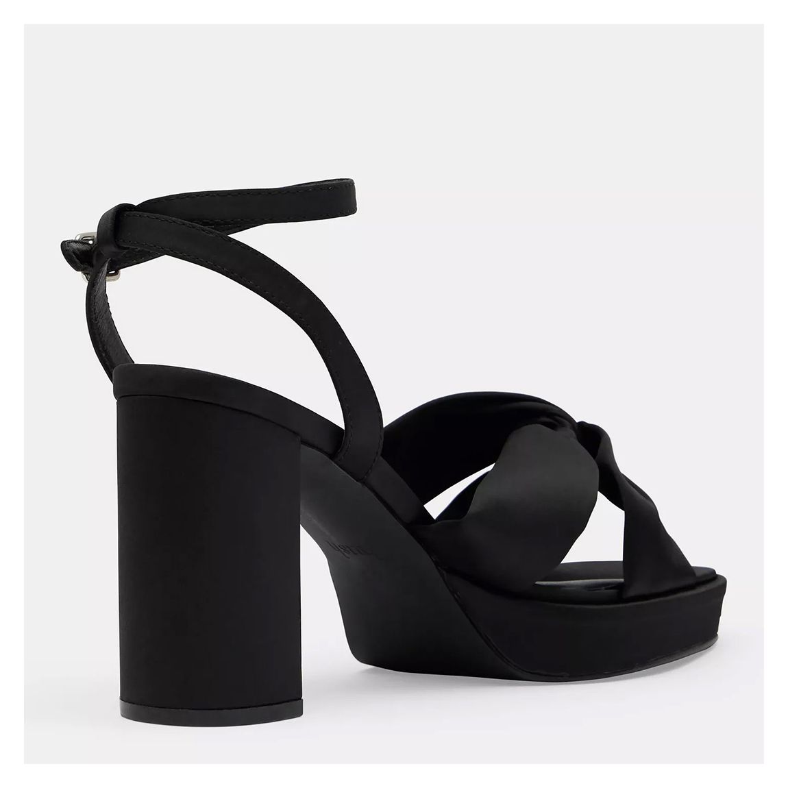 Black Satin Twist Platform Heels main product photo