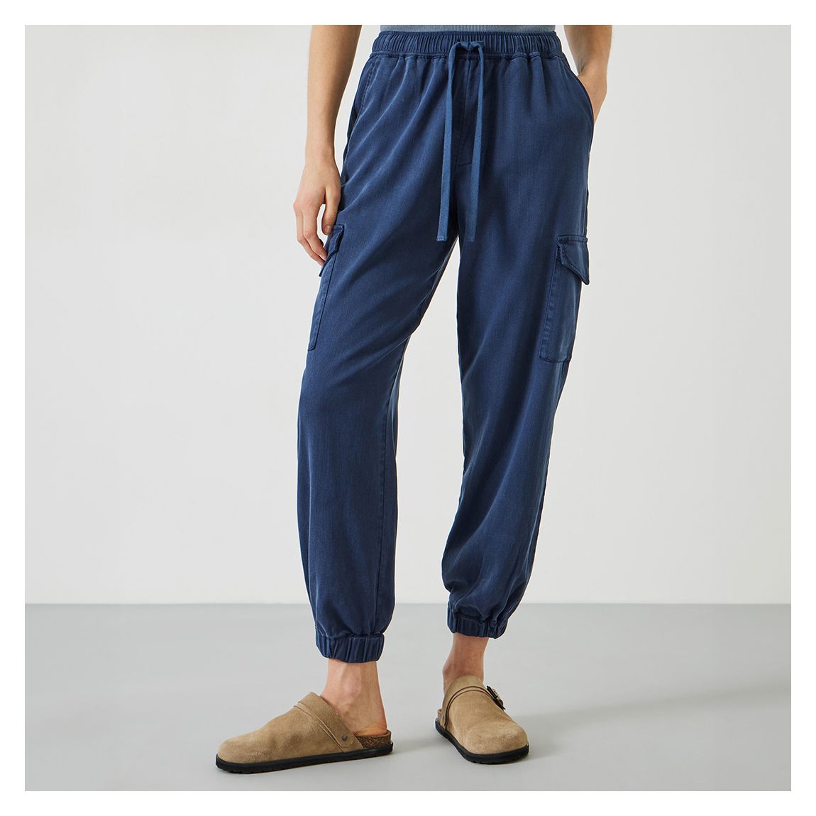Navy Washed Cargo Trousers main product photo