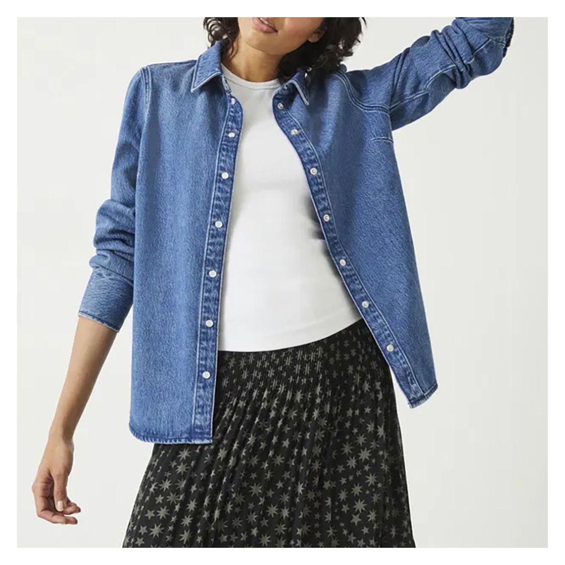 Blue Wash Fitted Denim Shirt main product photo