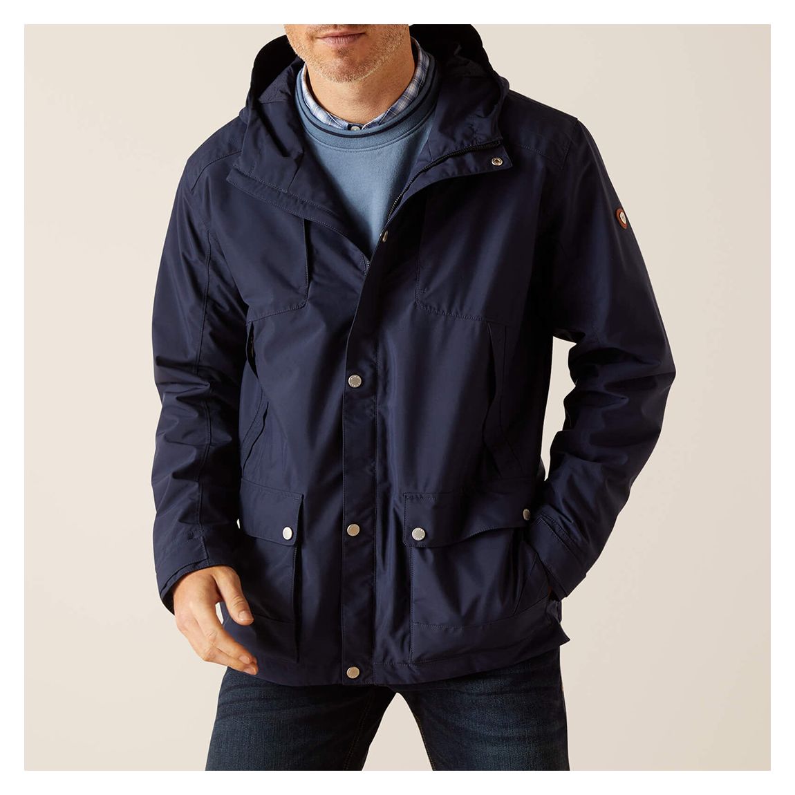 Men's Navy Atherton Waterproof Jacket main product photo