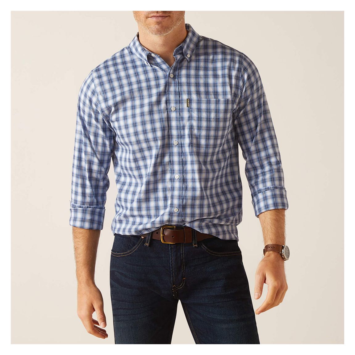 Men's Blue Plaid Napa Shirt main product photo