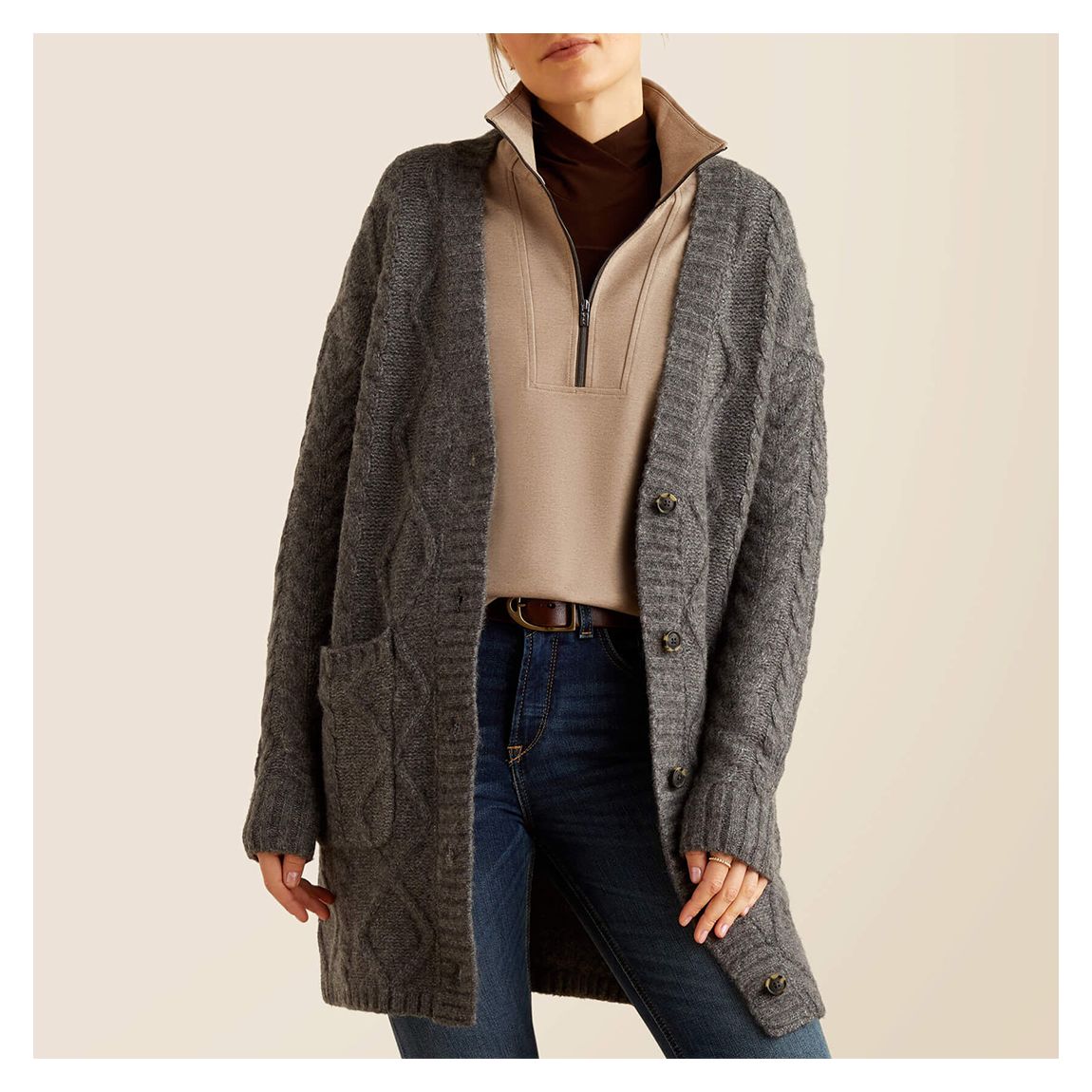 Charcoal Grey Colma Cardigan main product photo