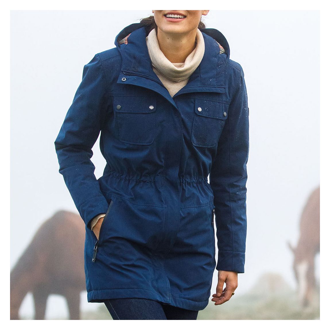 Navy Argentium Parka Coat main product photo