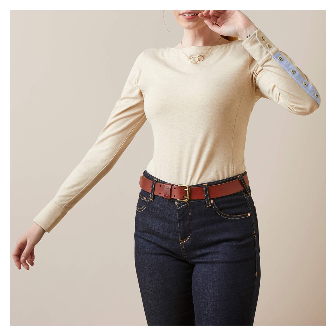 Beige Olema Long Sleeved Top main product photo