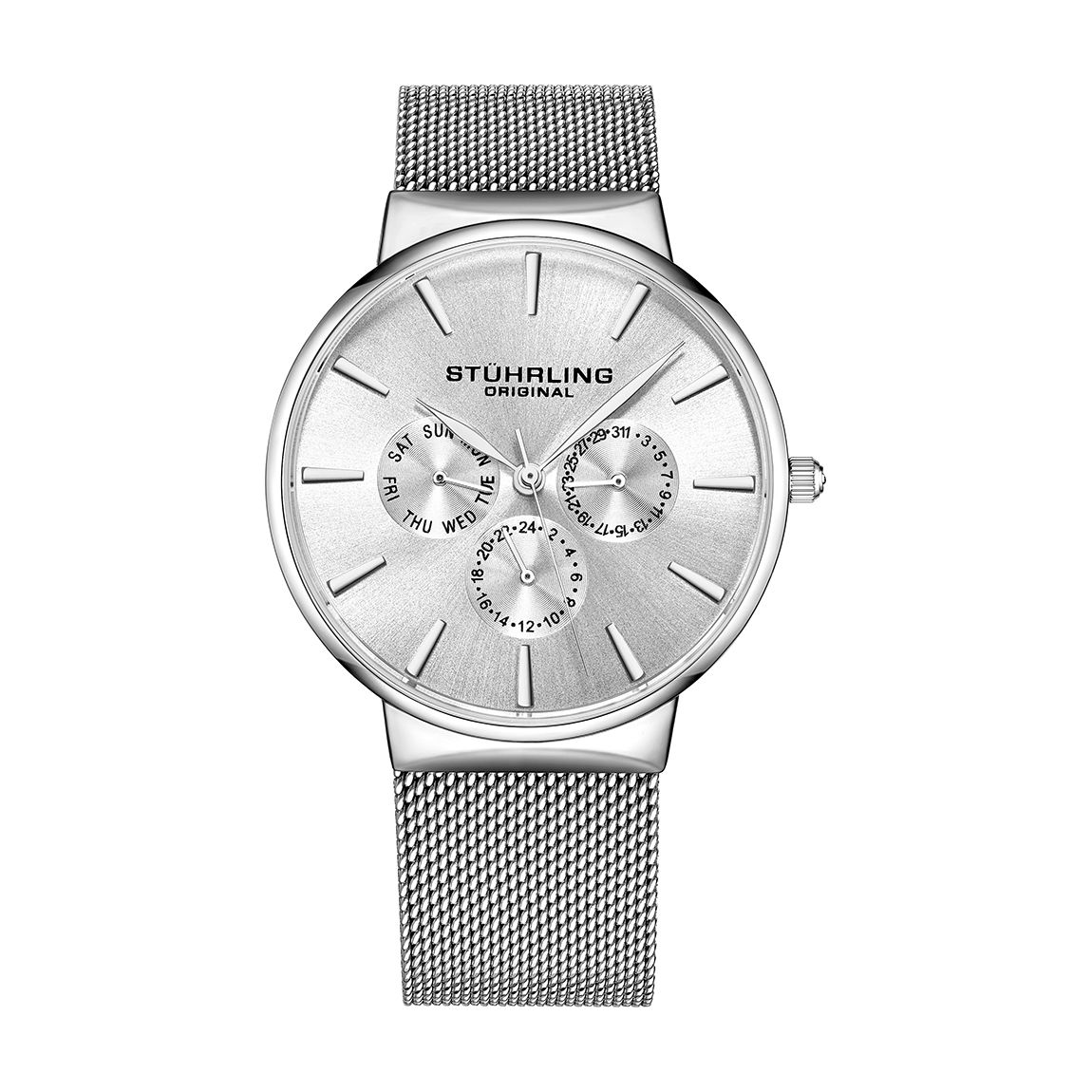 Silver Mens Quartz Multi Function Watch 39mm main product photo