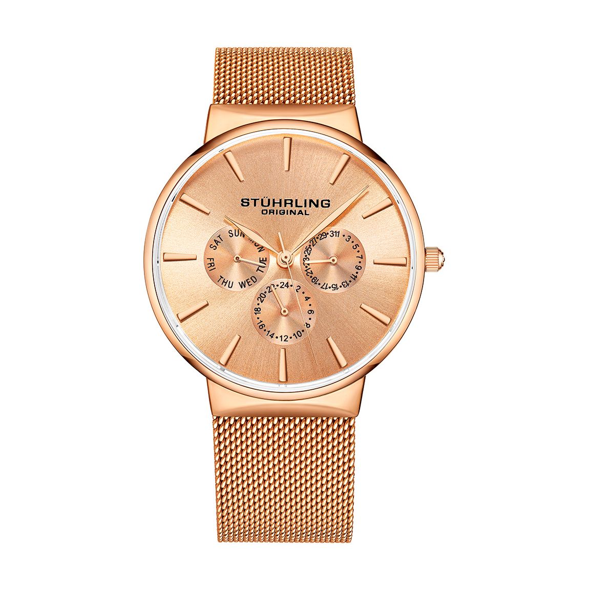 Rose Gold Mens Quartz Multi Function Watch 39mm main product photo