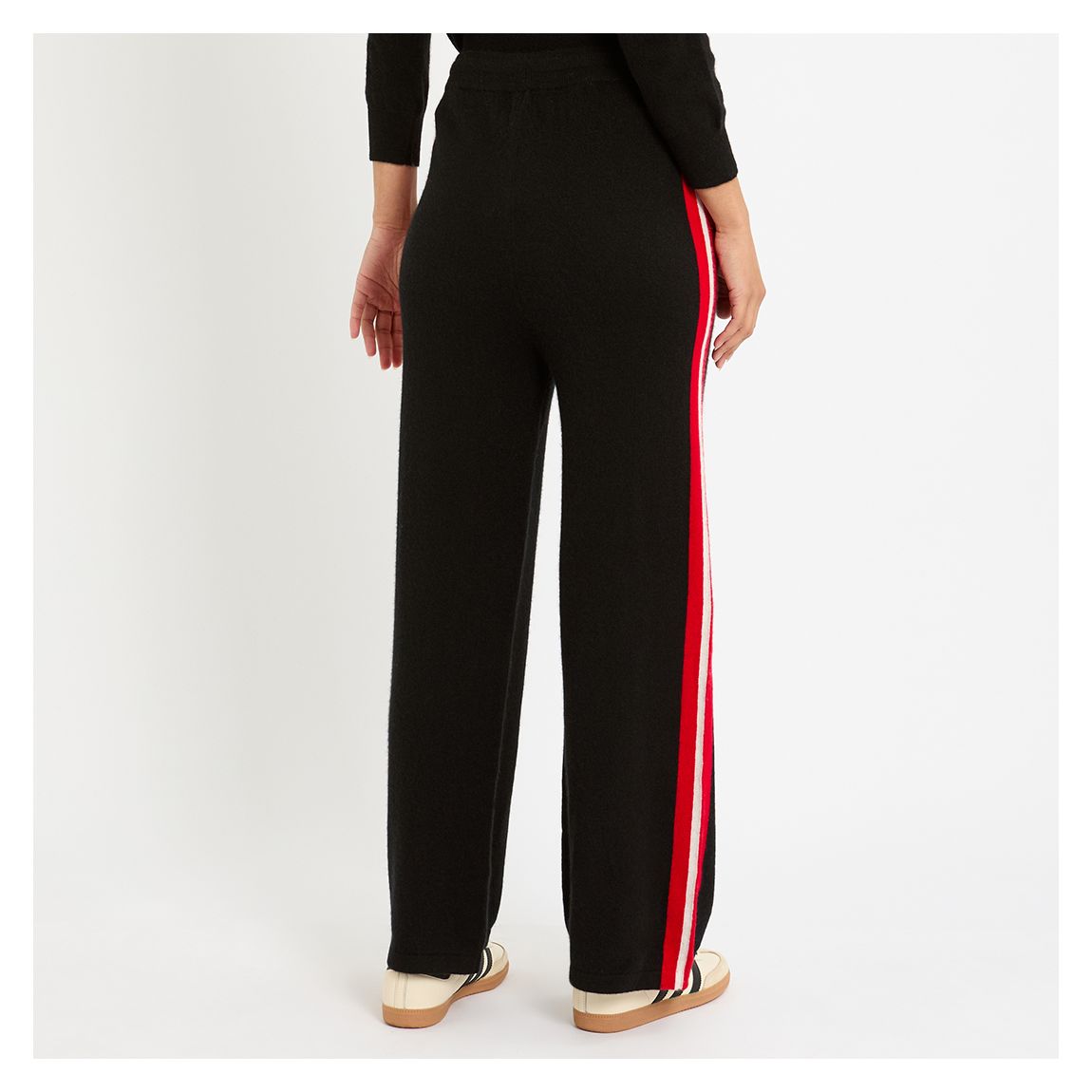 Black Cashmere Contrast Trim Joggers main product photo