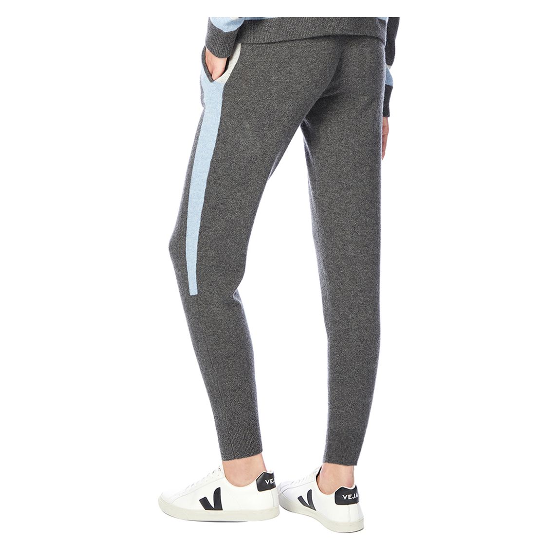 Slate Contrast Trim Slim Cashmere Joggers main product photo