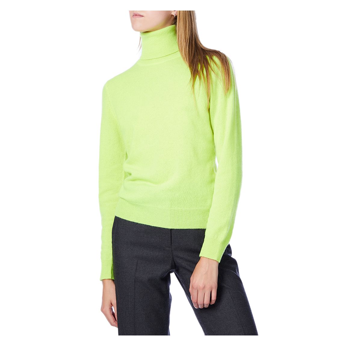 Lime Roll Neck Cashmere Jumper main product photo