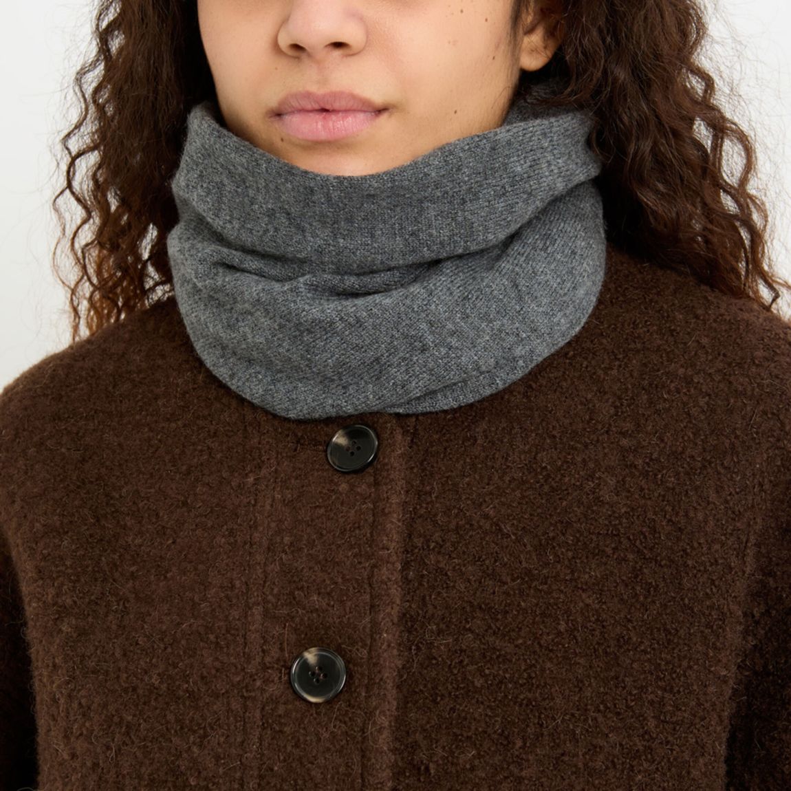 Derby Grey Plain Cashmere Snood main product photo