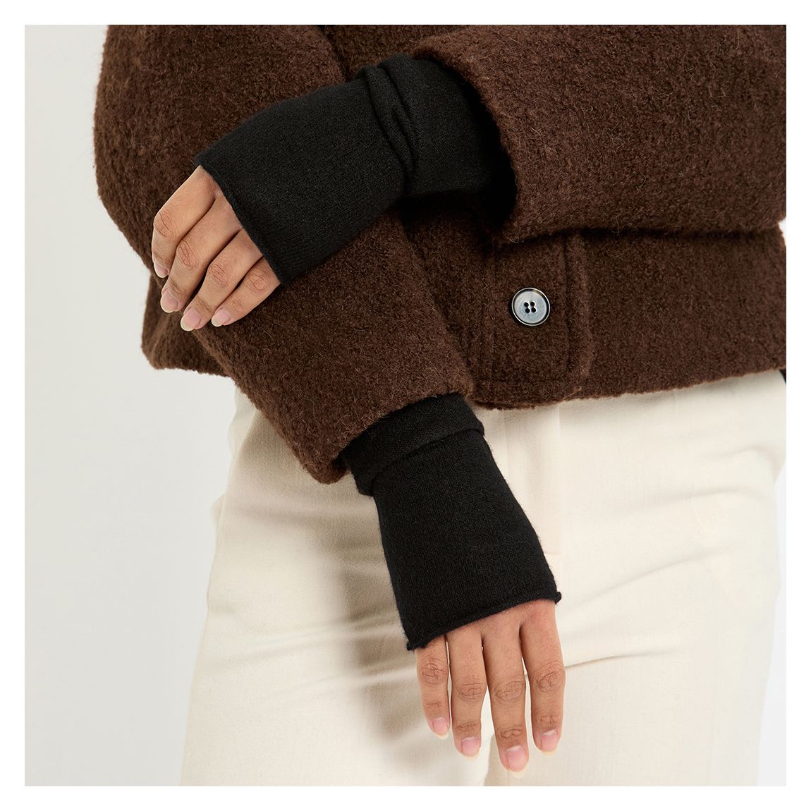 Black Cashmere Wrist Warmers main product photo