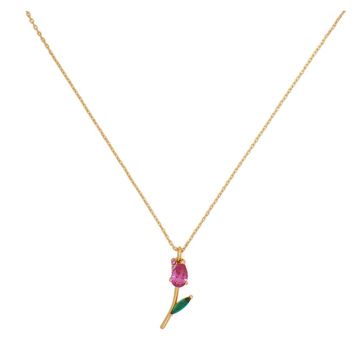 Red and Gold Tulip Pendant Necklace main product photo