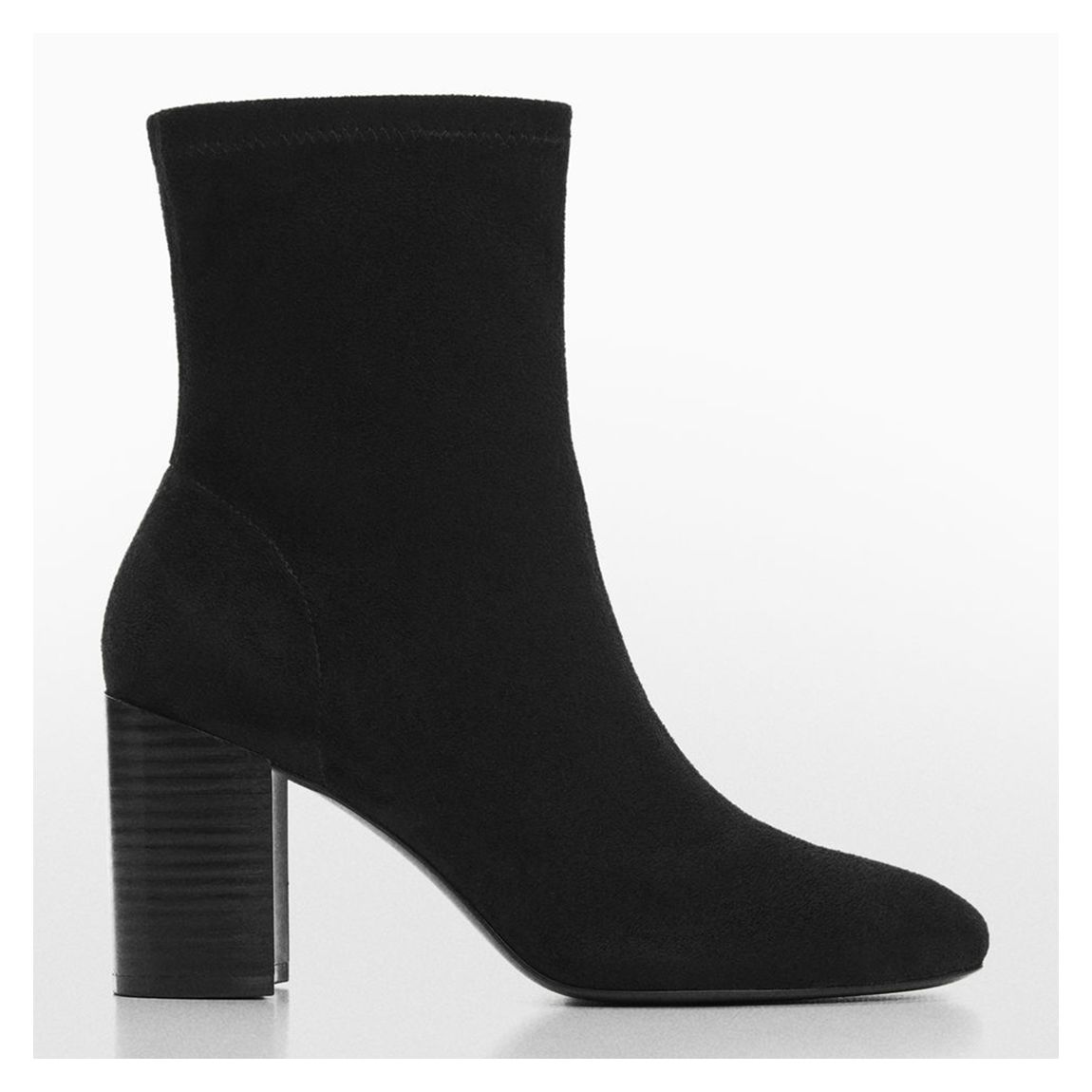 Black Faux Suede Heeled Ankle Boots main product photo