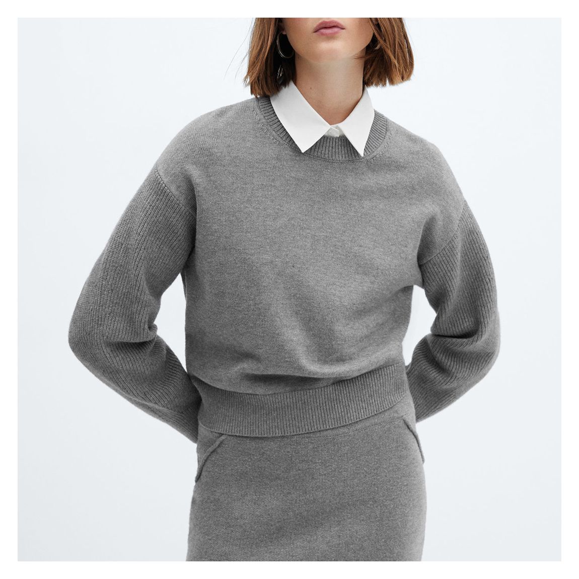 Grey Knit Round Neck Jumper main product photo
